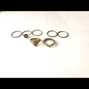SOLD Urban Outfitters - 7 Gold Rings